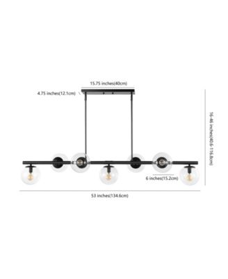 Luca Parisian 7-Light Modern Glam Iron Globe Linear LED Pendant