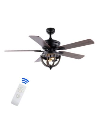 Jasper 2-Light Farmhouse Industrial Iron Dome Shade LED Ceiling Fan with Remote