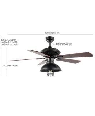 Ashton 1-Light Farmhouse Industrial Iron Dome Shade LED Ceiling Fan with Remote