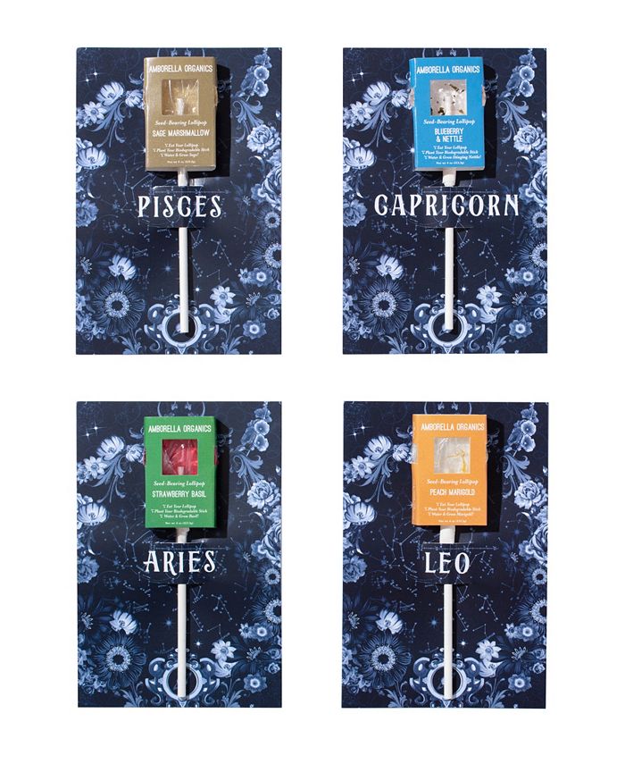 Astrology Zodiac Seed Pops, 12 Seed-Bearing Lollipops