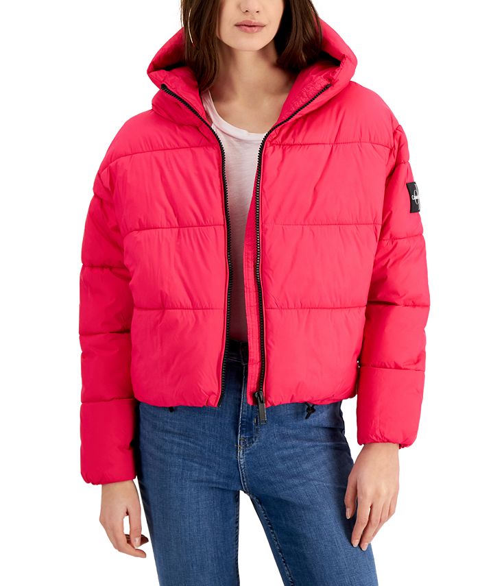 Calvin Klein Jeans Hooded Boxy Puffer Jacket - Macy's