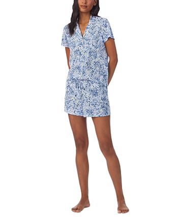 Lauren Ralph Lauren Floral-Print Notch Collar Boxer Pajama Set