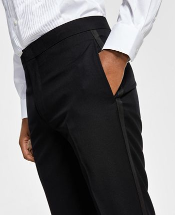 Alfani - Men's Slim-Fit Stretch Black Twill Suit Pants