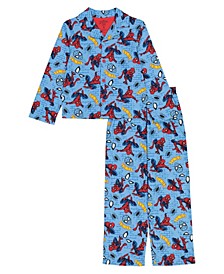 Little Boys Spiderman Coat Pajamas, 2 Piece Set