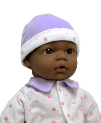 La Baby African American 16" Soft Body Baby Doll Purple Outfit