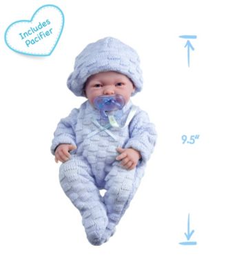 Mini La Newborn 9.5" Real Boy Baby Doll Blue Outfit