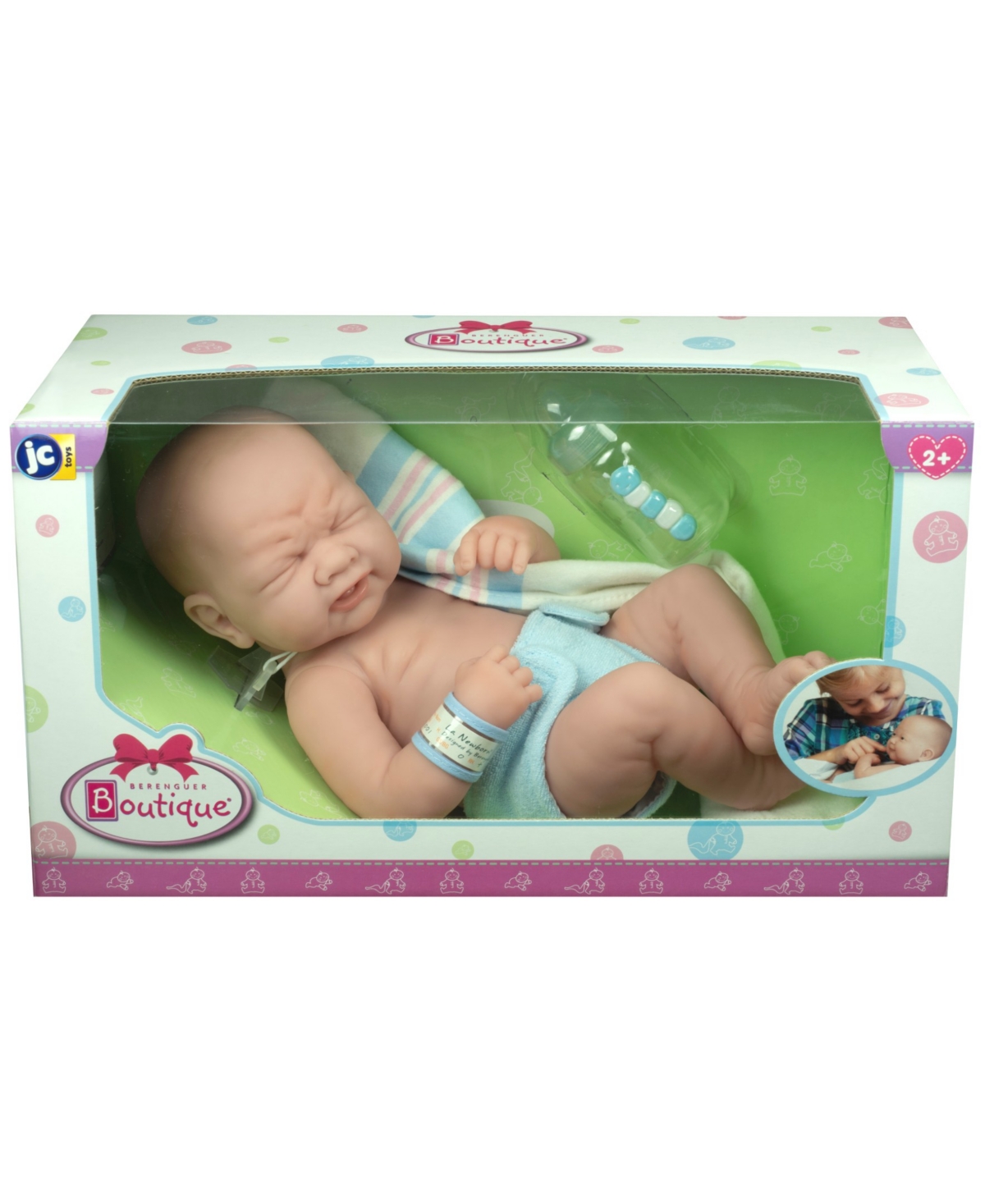 JC TOYS LA NEWBORN FIRST TEAR 14" REAL BOY BABY DOLL 