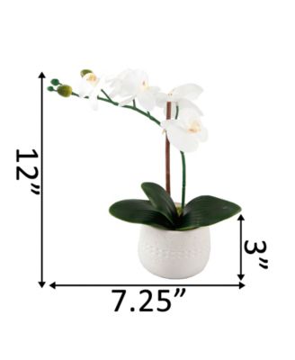 12" Artificial Real-Touch Orchid in Mayan Ceramic Pot