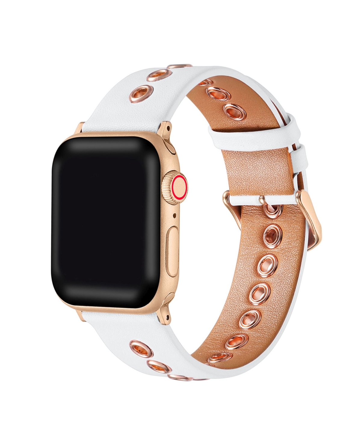 Posh Tech Morgan Genuine Leather Band for Apple Watch 44,45,46,49mm - Rose Gold Plated
