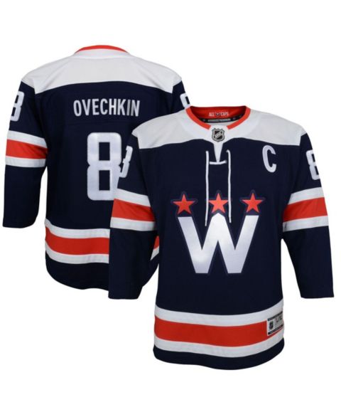 Топ Outerstuff Alexander Ovechkin Navy Washington Capitals 2020/21 Alternate Premier Player Jersey для мальчиков