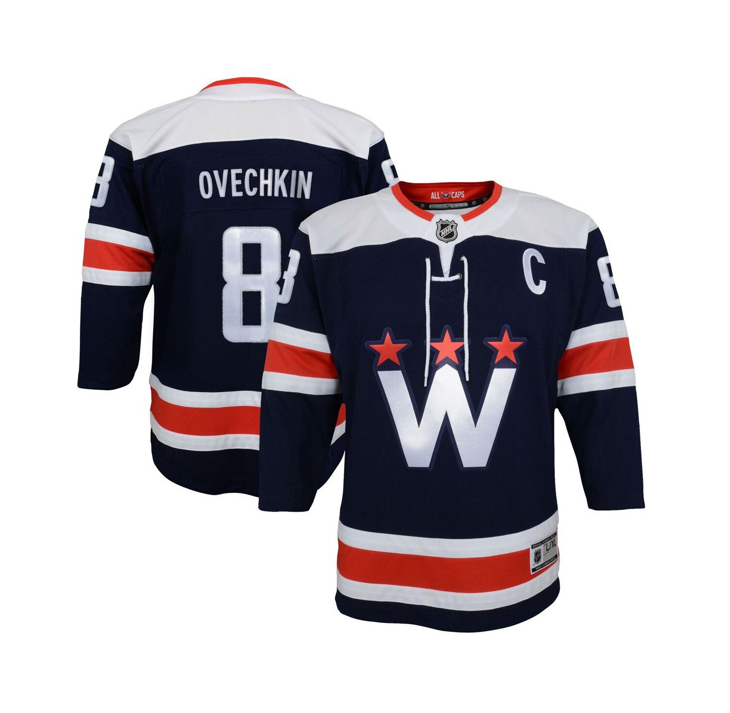 Boys Alexander Ovechkin Navy Washington Capitals 2020/21 Alternate Premier Player Jersey