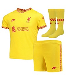 Boys Yellow Liverpool 2021/22 Third Replica Kit