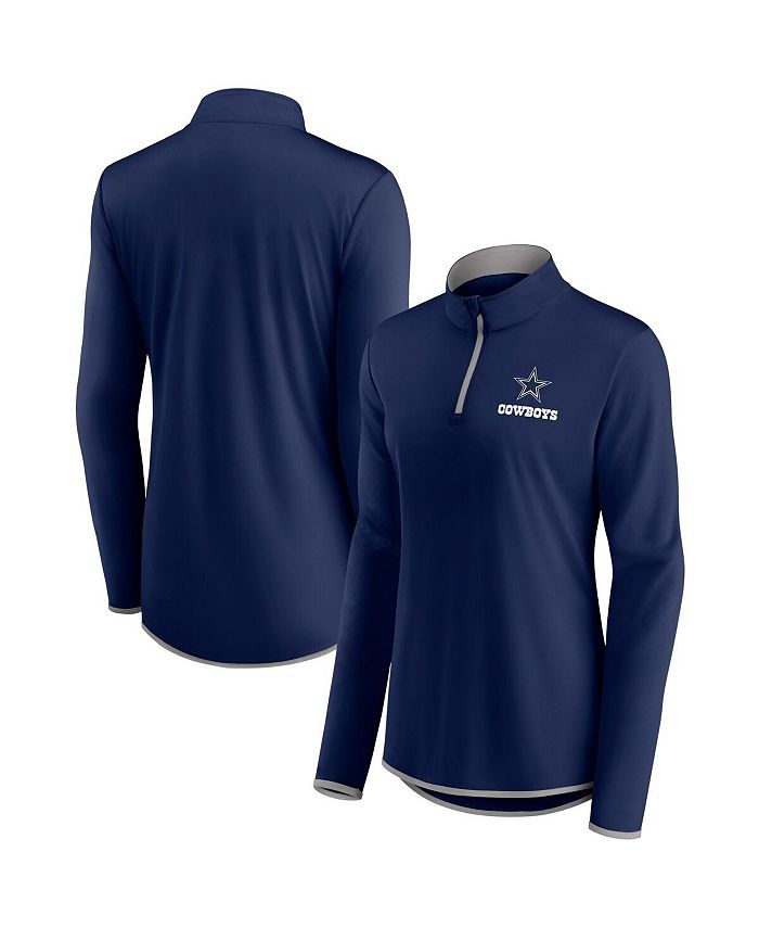 Fanatics Women's Navy, Gray Dallas Cowboys Primary Logo Quarter-Zip ...