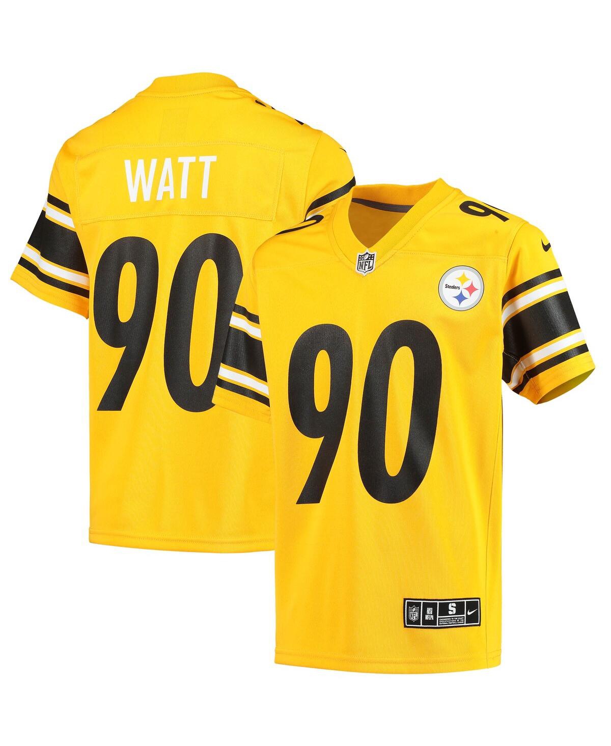 Boys T.j. Watt Gold-Tone Pittsburgh Steelers Inverted Team Game Jersey - Gold-Tone