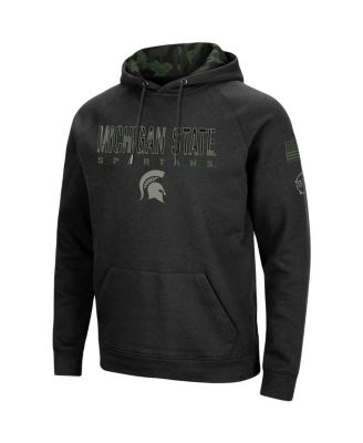 Men's Black Michigan State Spartans OHT Military-Inspired Appreciation Camo Pullover Hoodie