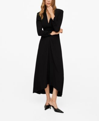 mango ruched detail dress MANGO - Ruched detail dress Black - 8