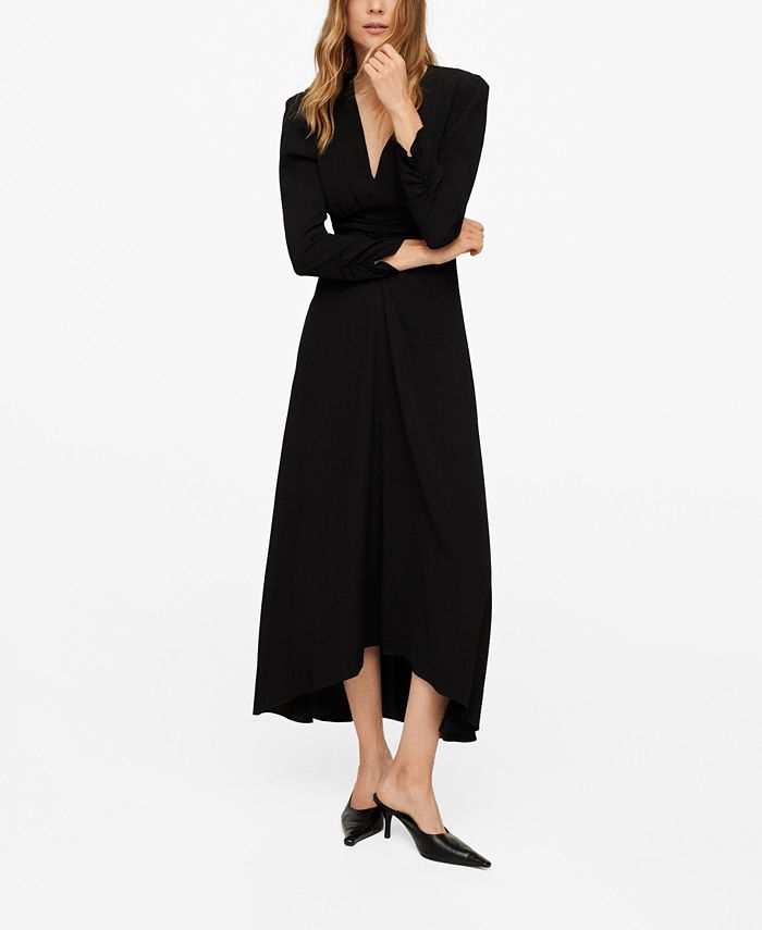 Mango ruched detail best sale dress