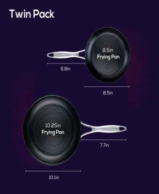 SteelShield C-Series Tri-Ply Clad Nonstick Frying Pan Set, 2-Piece, Silver