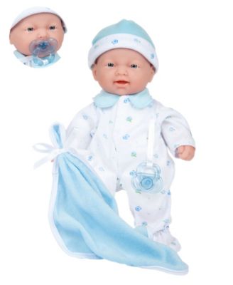 La Baby Caucasian 11" Soft Body Baby Doll Blue Outfit