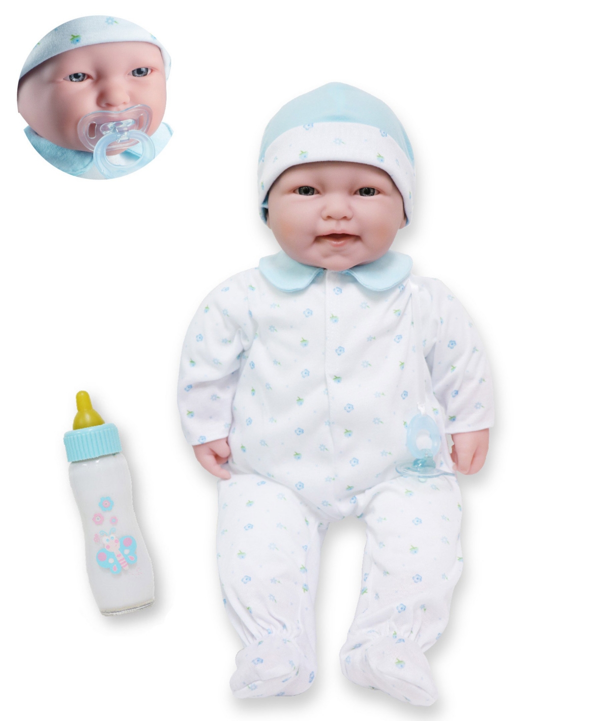 Jc Toys La Baby Caucasian 20" Soft Body Baby Doll Blue Outfit