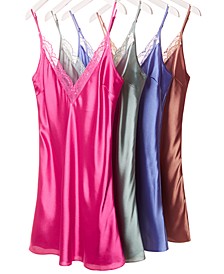 Lace-Trim Satin Chemise Nightgown Lingerie Collection, Created for Macy's