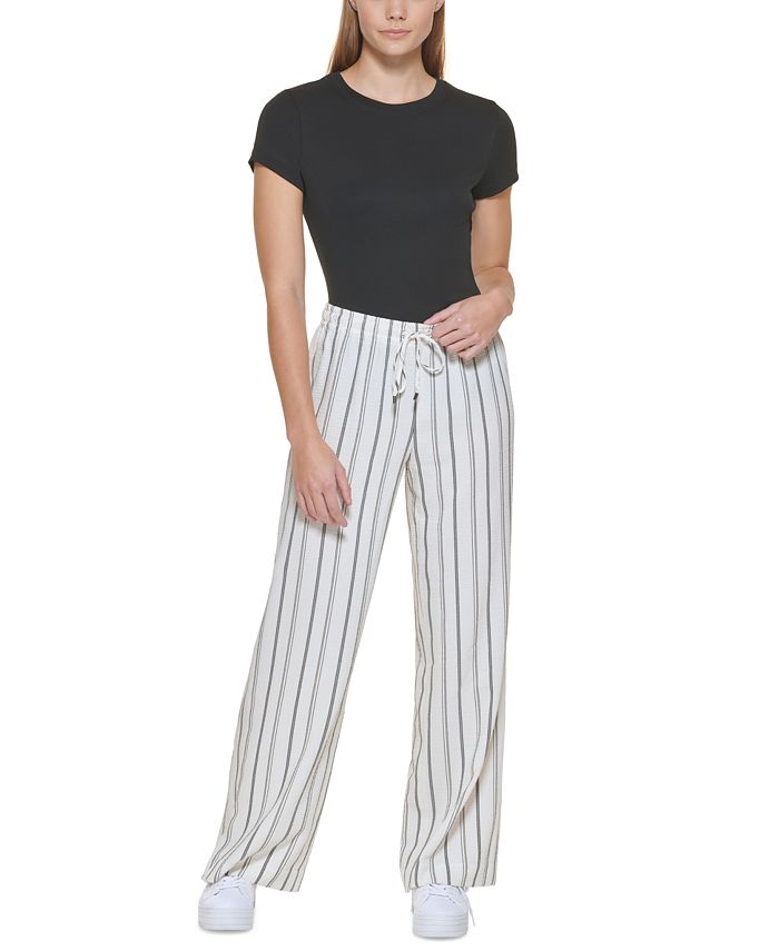 Calvin Klein Stripe Gauze Drawstring Pants Macy's