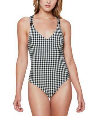 one piece gingham swimsuit