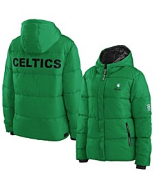 Women's Kelly Green Boston Celtics Plush Puffer Full-Zip Jacket