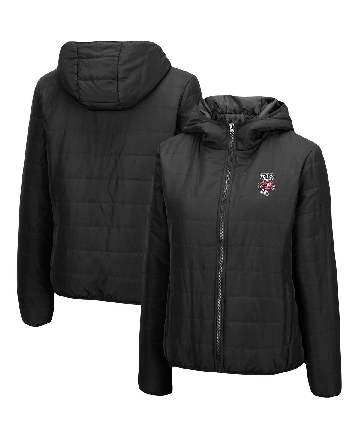 Women's Black Wisconsin Badgers Arianna Full-Zip Puffer Jacket - Black