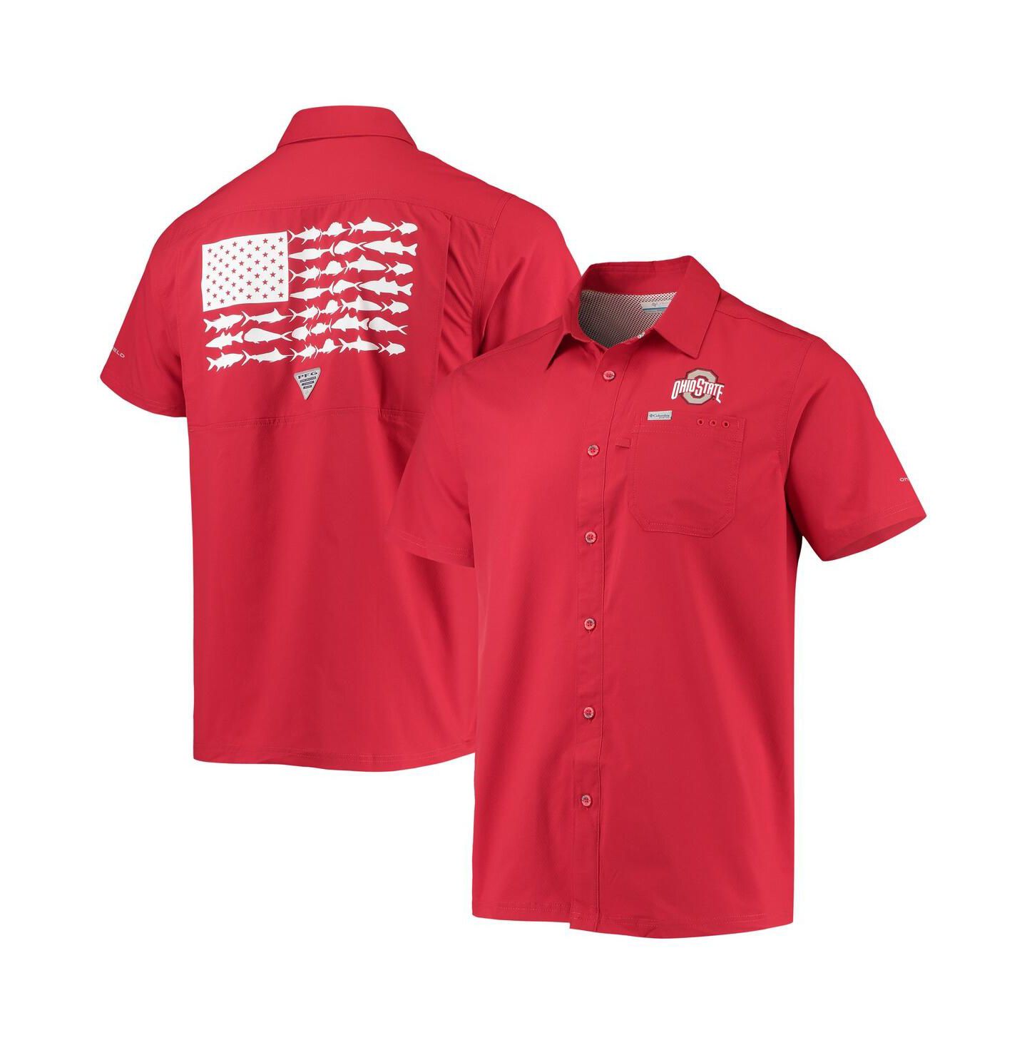Мужская рубашка Columbia Scarlet Ohio State Buckeyes Slack Tide Camp Button-Up — фото 1