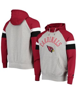 Men's Heathered Gray, Cardinal Arizona Cardinals Home Run Raglan Pullover Hoodie