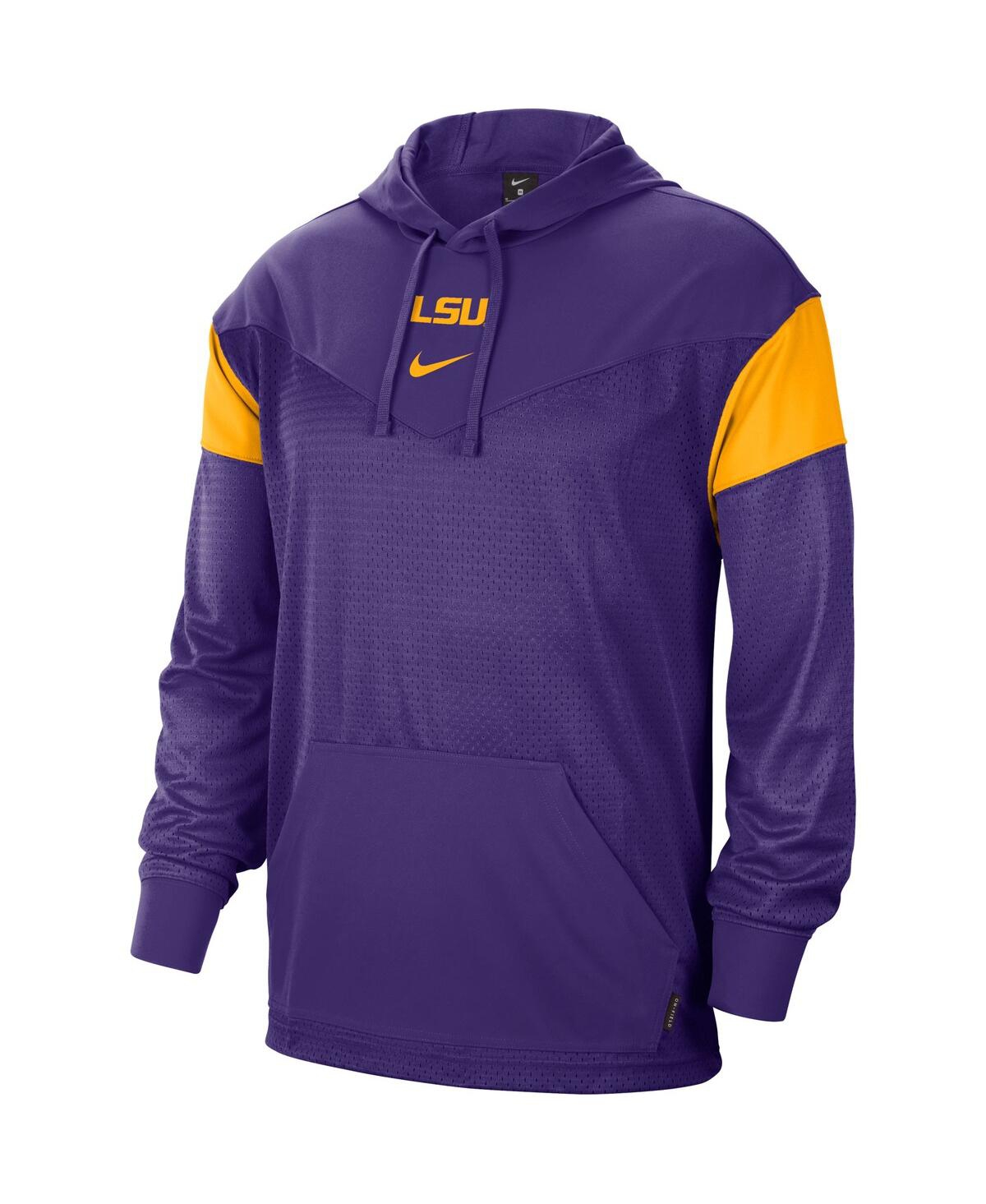 Shop Nike Men's Purple Lsu Tigers Sideline Jersey Pullover Hoodie