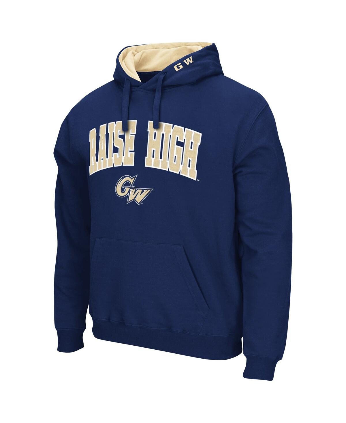 Colosseum Men's Navy Gw Colonials Arch And Logo Pullover Hoodie In Navy
