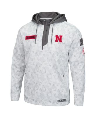 Men's Arctic Camo Nebraska Huskers OHT Military-Inspired Appreciation Quarter-Zip Hoodie