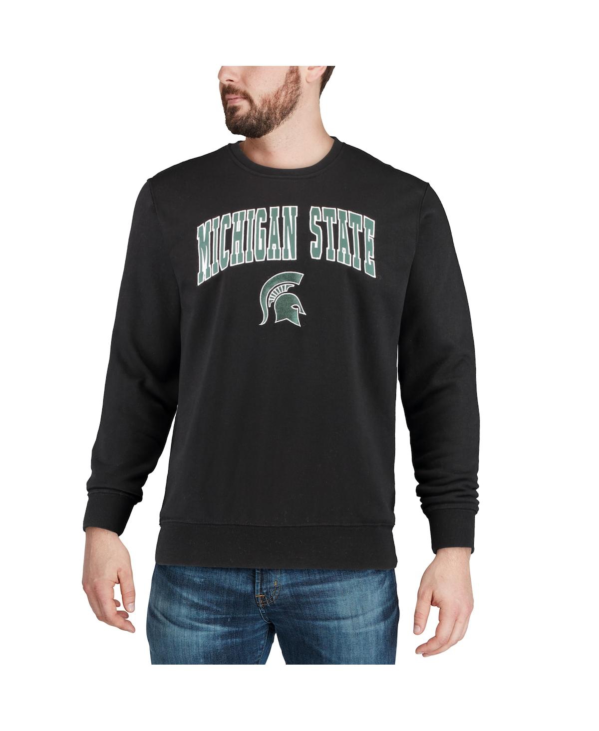 Shop Colosseum Men's Black Michigan State Spartans Arch Logo Crew Neck Sweatshirt