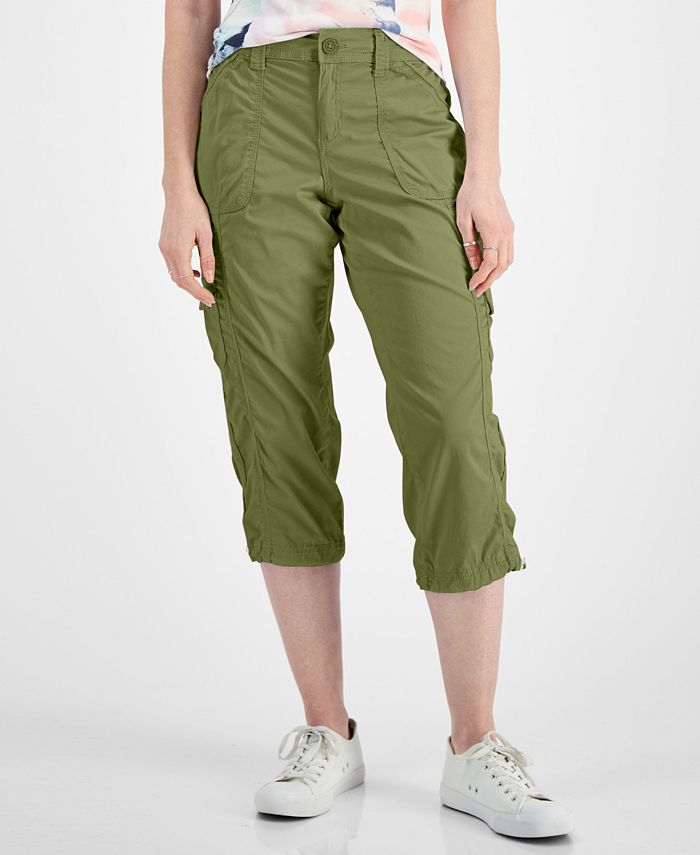 Wholesale Womens Straight Leg Cargo Pants With Bungee Cord Ties