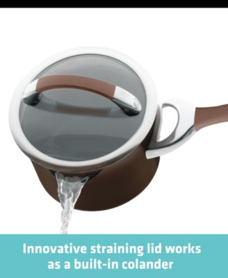 Symmetry Hard-Anodized Nonstick Cookware Induction Pots and Pans Set, 3-Piece, Chocolate