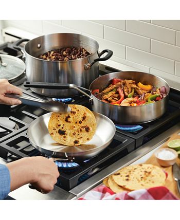 KitchenAid Gourmet Essentials 10-Piece Brushed Stainless Steel Cookware Set