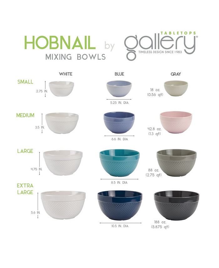 Tabletops Unlimited Tabletops Gallery Hobnail Mixing Bowls, Set of 4