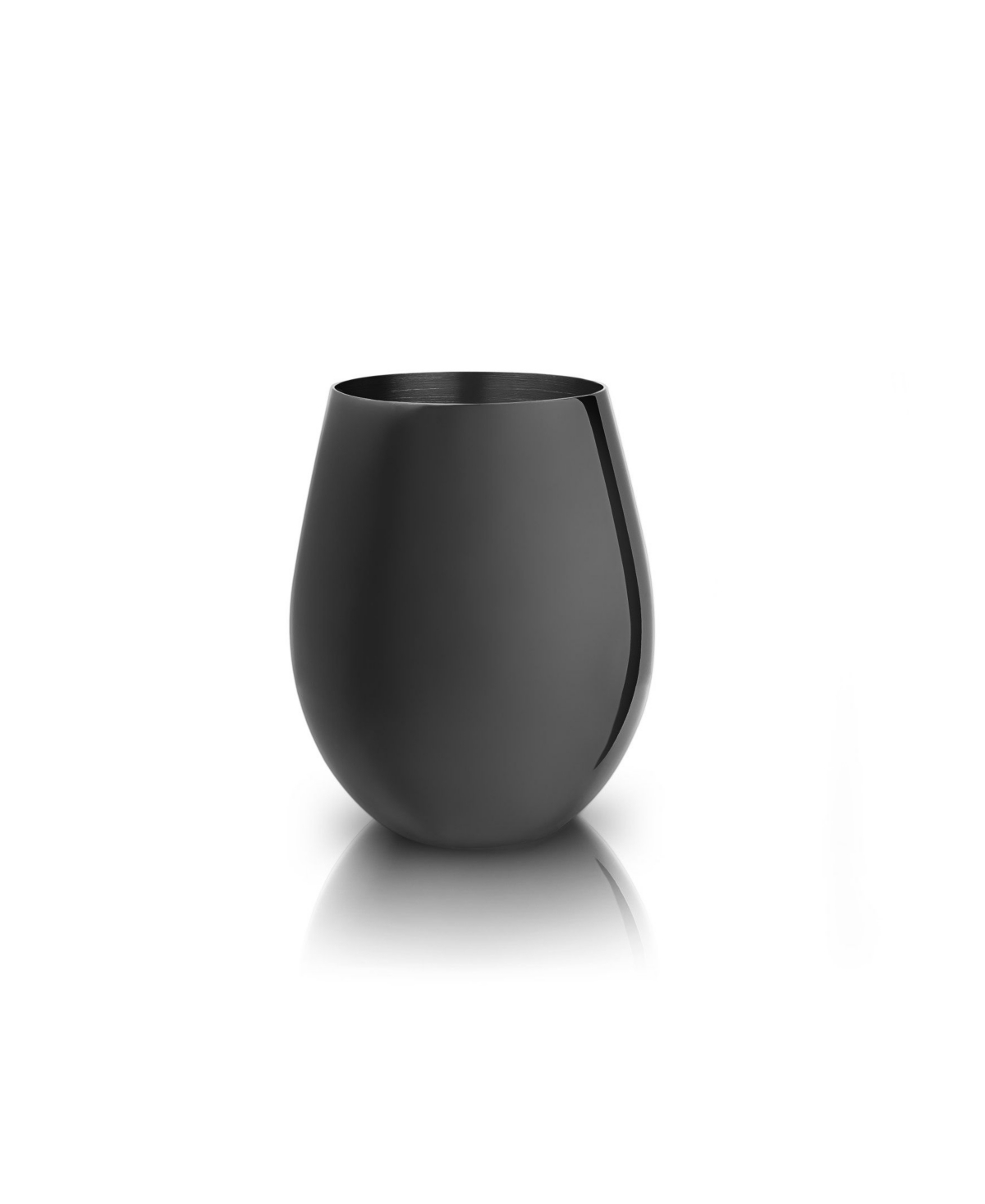 ViskiMatte Stemless Wine Glasses, Set of 2 - Black