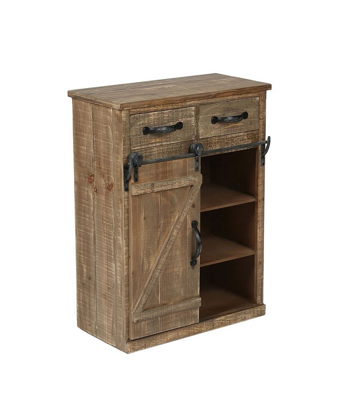 Luxen Home Rustic Wood Sliding Barn Door Console Macy's