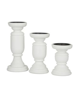 Mango Wood French Country Candle Holder, Set of 3