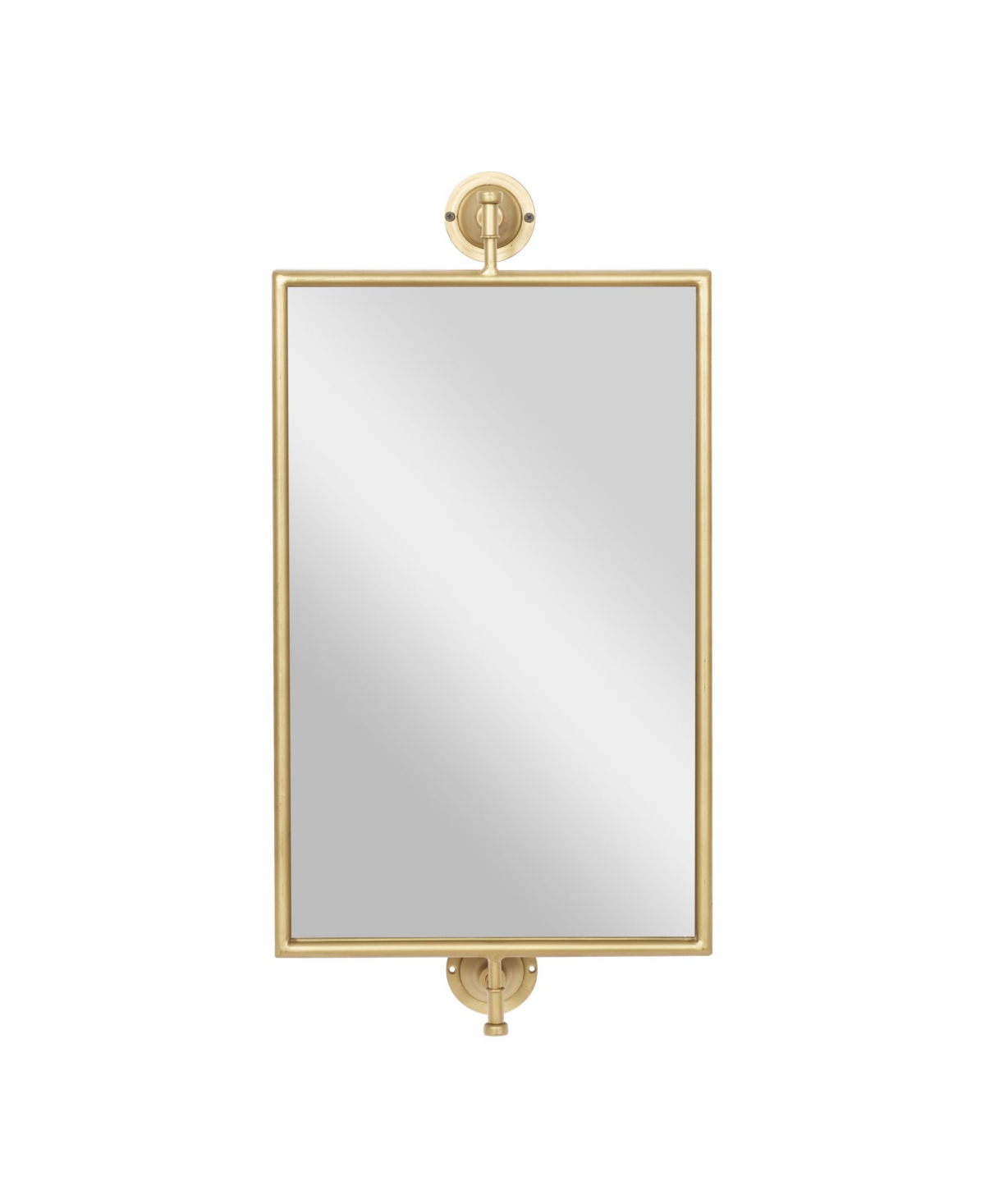 Wood Contemporary Wall Mirror, 28" x 14" - Gold-Tone