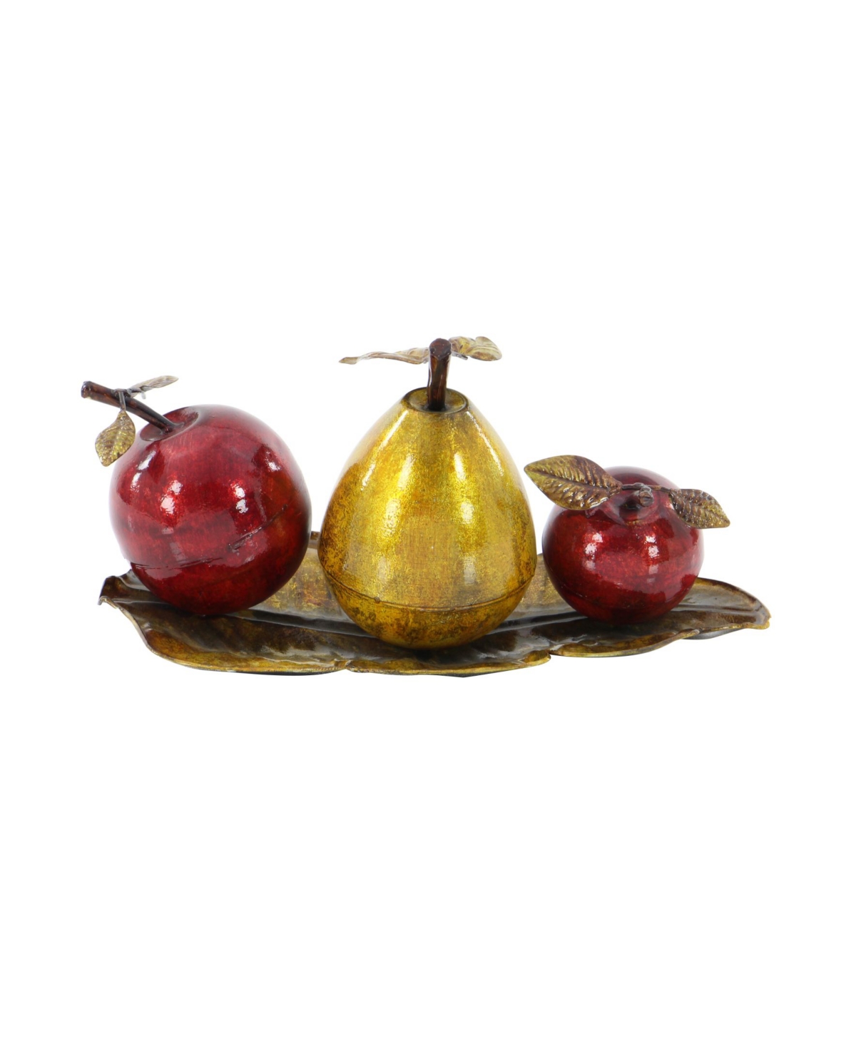 Rosemary Lane Traditional Decorative Fruit With Tray, 9" X 19" X 10" In Red