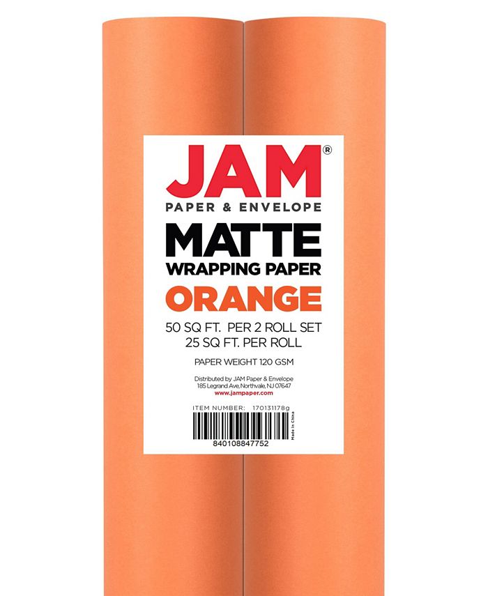 Matte Gift Wrapping Paper -, 25 sq ft, Orange