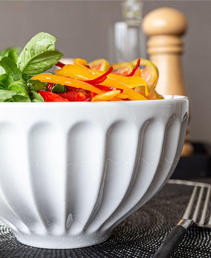 Over and Back Fern Fluted Cereal Bowl, Set of 4 Macy's