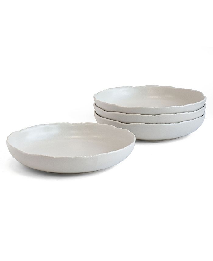 over&back Porcelain Round Pasta Serve Bowls, Set of 4