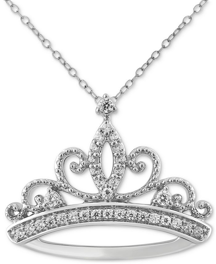 16+2 Extender Disney Princess Crown Pendant Necklace