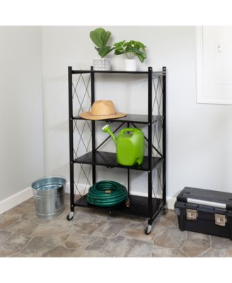 Honey Can Do - Collapsible 4-Tier Wheeled Metal Shelf