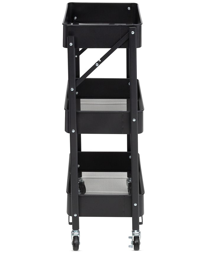 Honey Can Do 3Tier Metal Folding Wheeled Cart Macy's